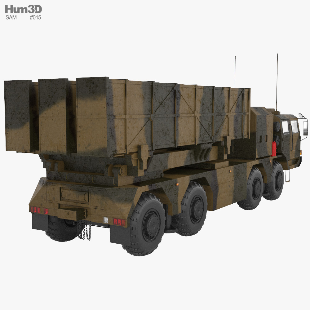 Weishi WS-2 Guided MLRS 3d model back view