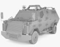 Wolf Armoured Vehicle 3D-Modell clay render