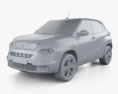 Tata Punch 2022 3d model clay render