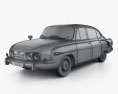 Tatra T603 1968 3D модель wire render