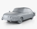 Tatra T603 1968 3d model clay render