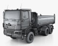 Tatra Phoenix Tipper Truck 3 ejes 2011 Modelo 3D wire render