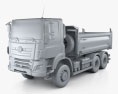 Tatra Phoenix T158 Tipper Truck 3-axle 2018 3d model clay render