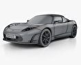 Tesla 雙座敞篷車 2014 3D模型 wire render