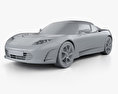 Tesla Roadster 2014 3d model clay render