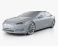 Tesla Model S 2015 3d model clay render