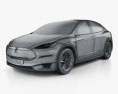 Tesla Model X Прототип 2017 3D модель wire render