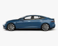Tesla Model S 带内饰 2014 3D模型 侧视图