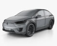 Tesla Model X 2018 3d model wire render