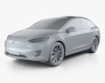 Tesla Model X 2018 3D模型 clay render