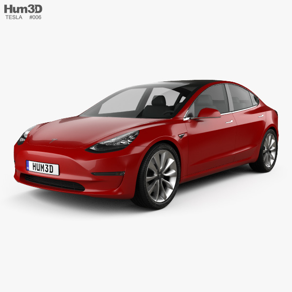 Tesla Model 3 프로토타입 2021 3D 모델 
