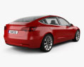 Tesla Model 3 原型 2016 3D模型 后视图