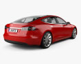Tesla Model S 2015 3D-Modell Rückansicht
