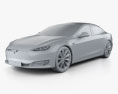 Tesla Model S 2015 Modello 3D clay render