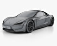 Tesla 雙座敞篷車 2020 3D模型 wire render