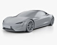Tesla Roadster 2020 3d model clay render