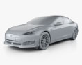 Tesla Model S Brabus 2020 3d model clay render