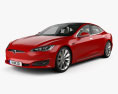 Tesla Model S 인테리어 가 있는 2015 3D 모델 