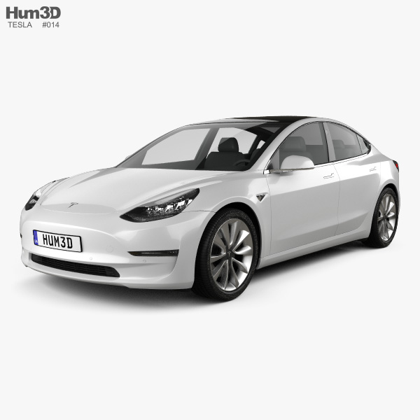 Tesla Model 3 2021 3D-Modell