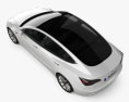 Tesla Model 3 2021 3D模型 顶视图