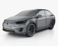 Tesla model X 인테리어 가 있는 2018 3D 모델  wire render