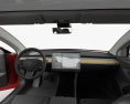 Tesla Model 3 com interior 2018 Modelo 3d dashboard