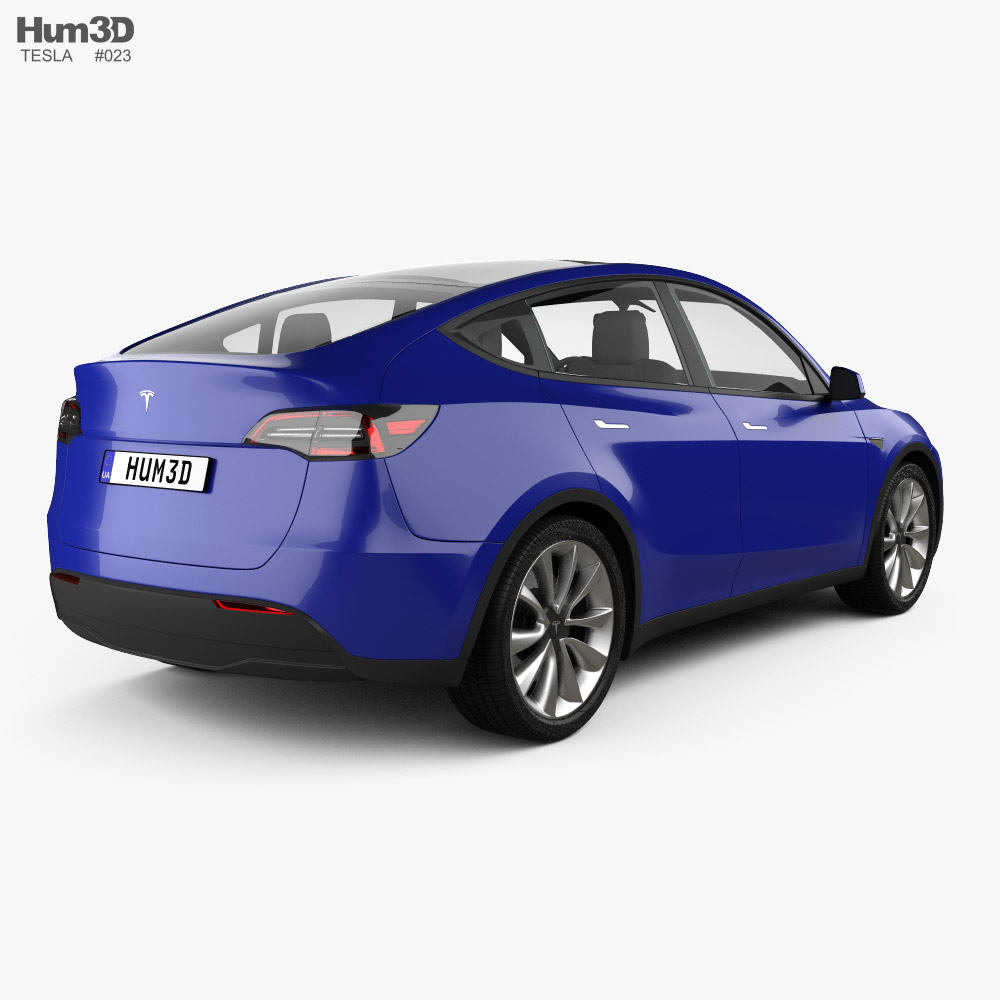 Tesla Model Y 2022 3D模型 后视图