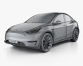 Tesla Model Y 2022 3D模型 wire render