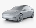Tesla Model Y 2022 3D-Modell clay render