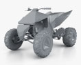 Tesla Cyberquad ATV 2019 Modèle 3d clay render