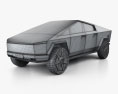 Tesla Cybertruck 2022 3D模型 wire render