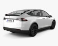 Tesla Model X Plaid 2022 3D-Modell Rückansicht