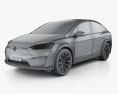 Tesla Model X Plaid 2022 3D-Modell wire render