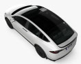 Tesla Model X Plaid 2022 3D-Modell Draufsicht