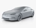 Tesla Model S Plaid 2022 3Dモデル clay render