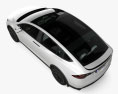 Tesla Model X 带内饰 2021 3D模型 顶视图