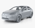 Tesla Model X 带内饰 2021 3D模型 clay render