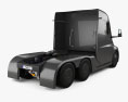 Tesla Semi Day Cab Sattelzugmaschine mit Innenraum und Motor 2018 3D-Modell Rückansicht