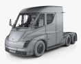 Tesla Semi Day Cab Sattelzugmaschine mit Innenraum und Motor 2018 3D-Modell wire render