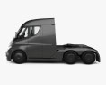 Tesla Semi Day Cab Sattelzugmaschine mit Innenraum und Motor 2018 3D-Modell Seitenansicht