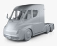 Tesla Semi Day Cab Sattelzugmaschine mit Innenraum und Motor 2018 3D-Modell clay render