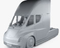 Tesla Semi Sleeper Cab Camion Trattore con interni e motore 2018 Modello 3D clay render