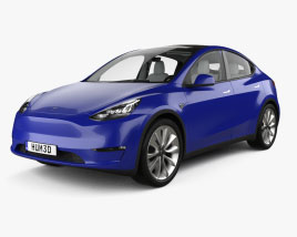 Tesla Model Y インテリアと 2022 3Dモデル