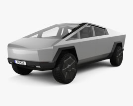 Tesla Cybertruck com interior 2022 Modelo 3d