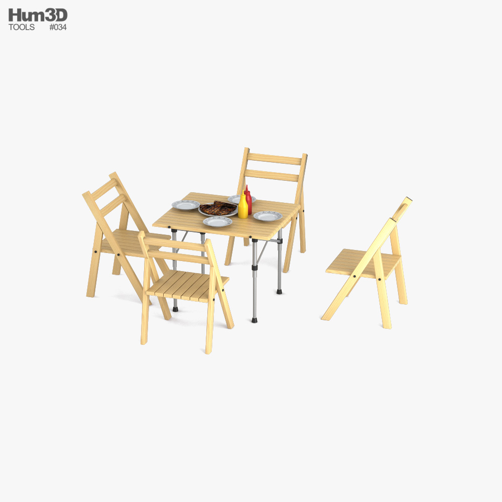 Barbeque Table 3d model