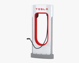 Tesla Supercharger with Open Charging Port 3D 모델 