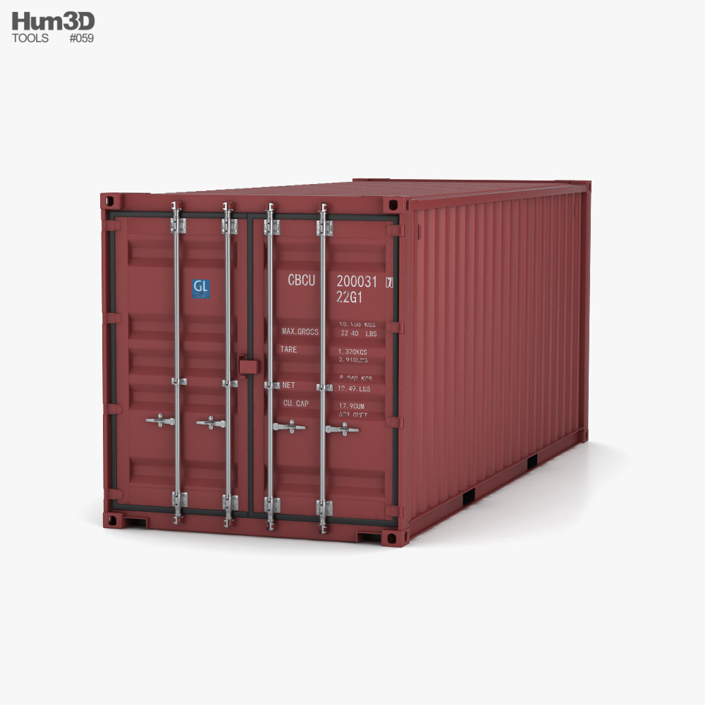 Shipping Container 20ft Modello 3D