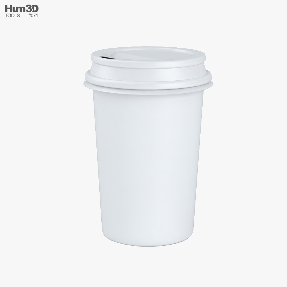 ホワイトペーパーコーヒーカップ 3Dモデル