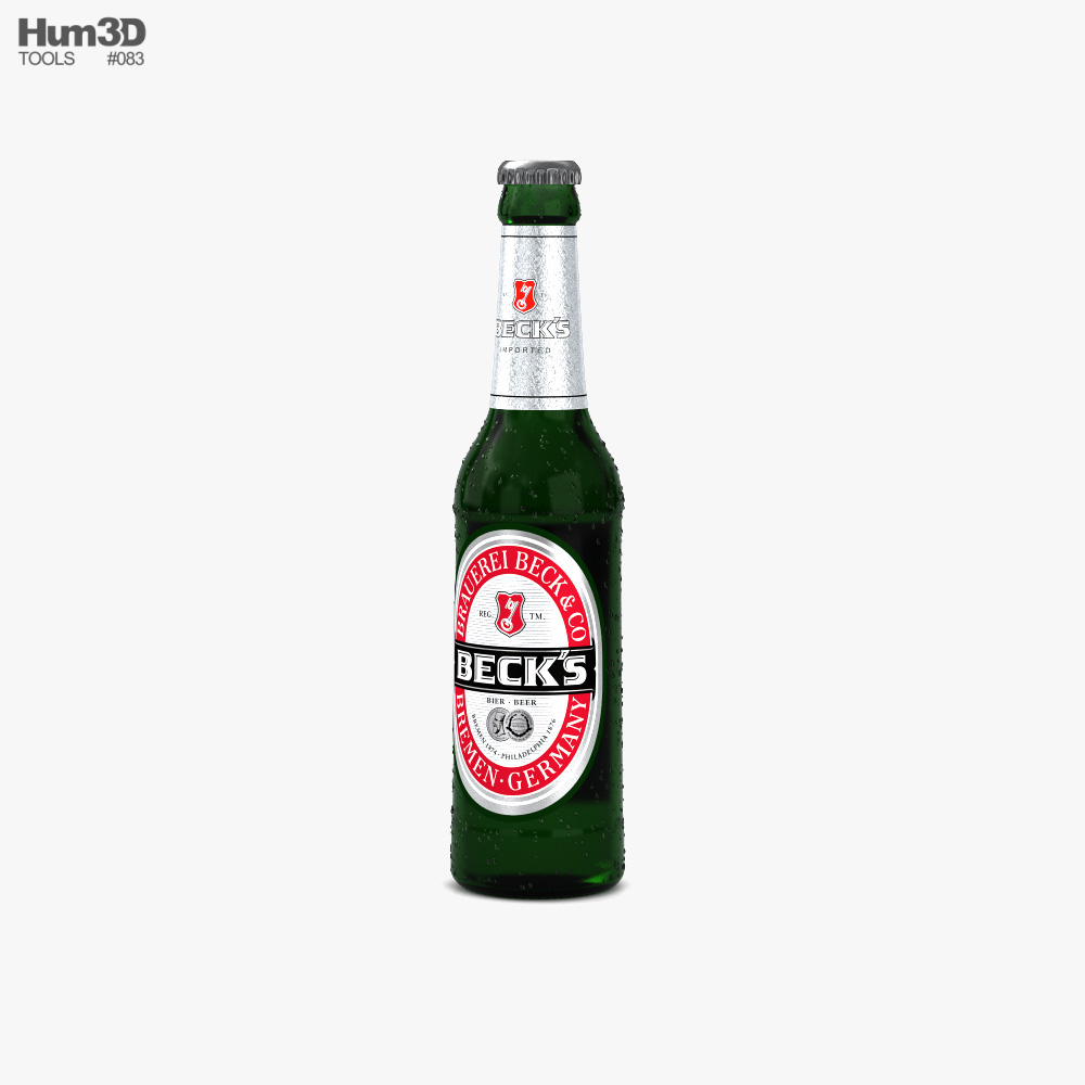 Пляшка пива Becks 3D модель