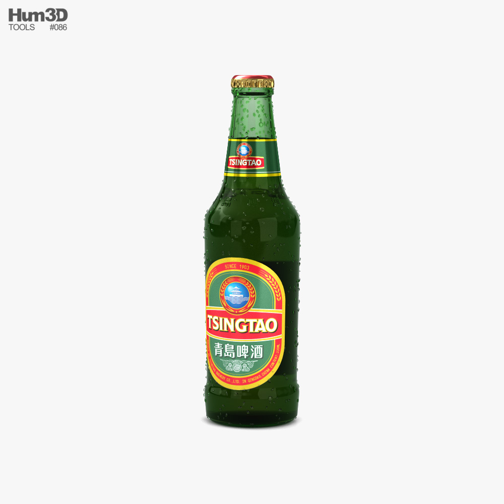 Tsingtao Bier Flasche 3D-Modell